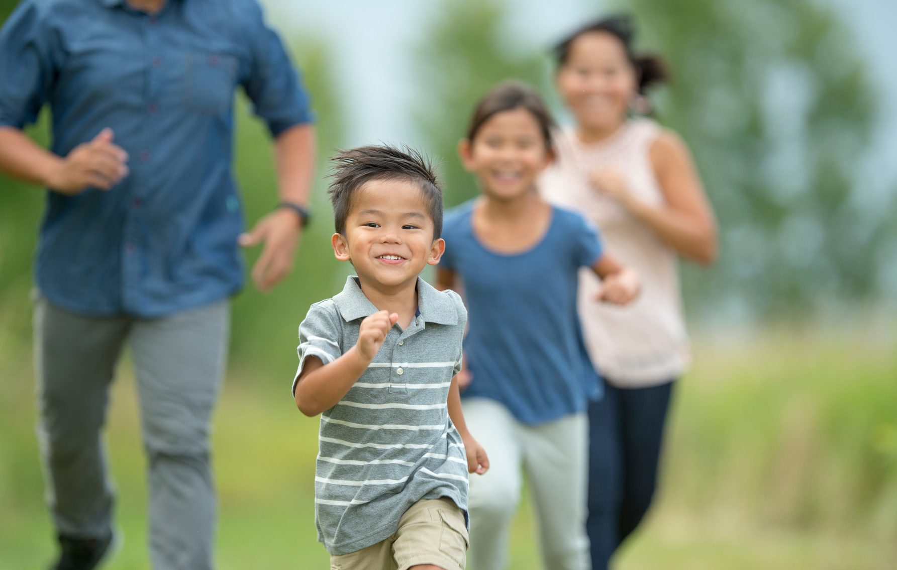 Filipino family outside together